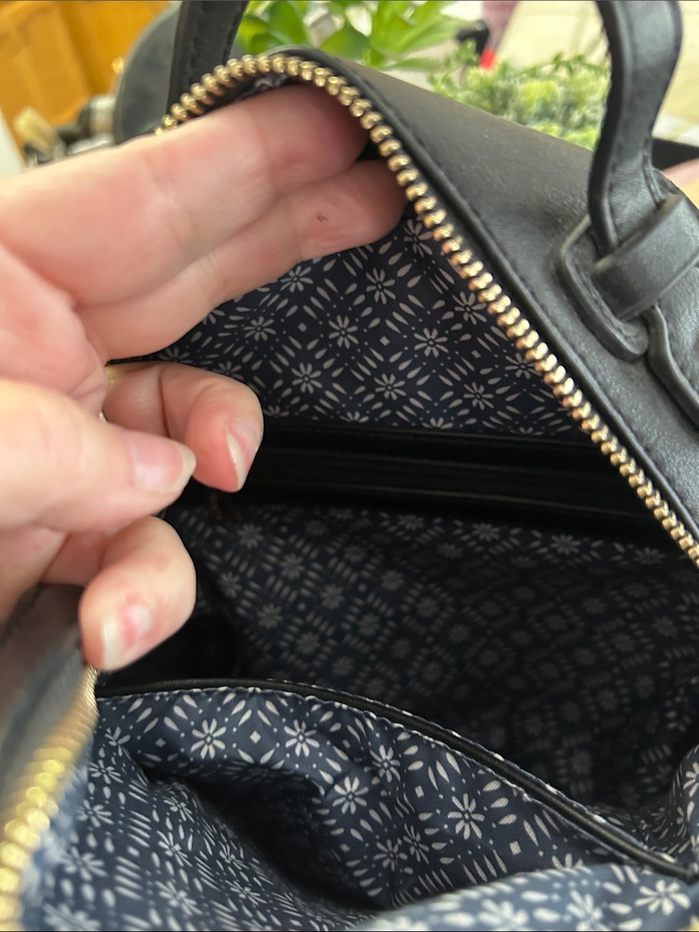Black Floral Appliqué Mini Backpack - Women's Bag - Picture 4 of 7